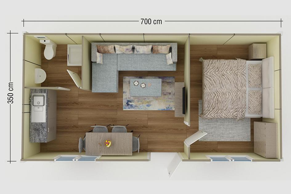 BP03 Modüler Ev Modüler Evler Ayyıldız Prefabrik &amp; Konteyner